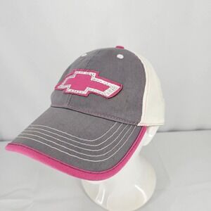 Chevy Trucks Hat Pink White Rhinestone Pink White GM Camaro Strap Back Country